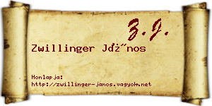 Zwillinger János névjegykártya
