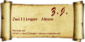 Zwillinger János névjegykártya